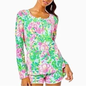 Lilly Pulitzer Vibrant Floral Long Sleeve PJ Top